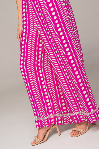 Pantalón Palazzo con Costuras Artesanales