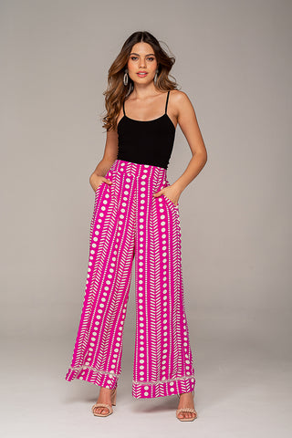 Pantalón Palazzo con Costuras Artesanales
