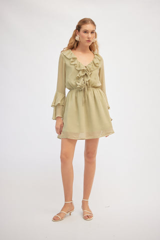 Vestido Corto con Volantes Floréa
